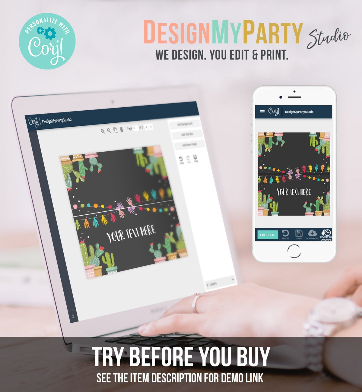 Editable Fiesta Cactus Food Labels Fiesta Party Place Card Tent Card Escort Card Mexican Birthday Fiesta Confetti Decor Corjl Template 0254