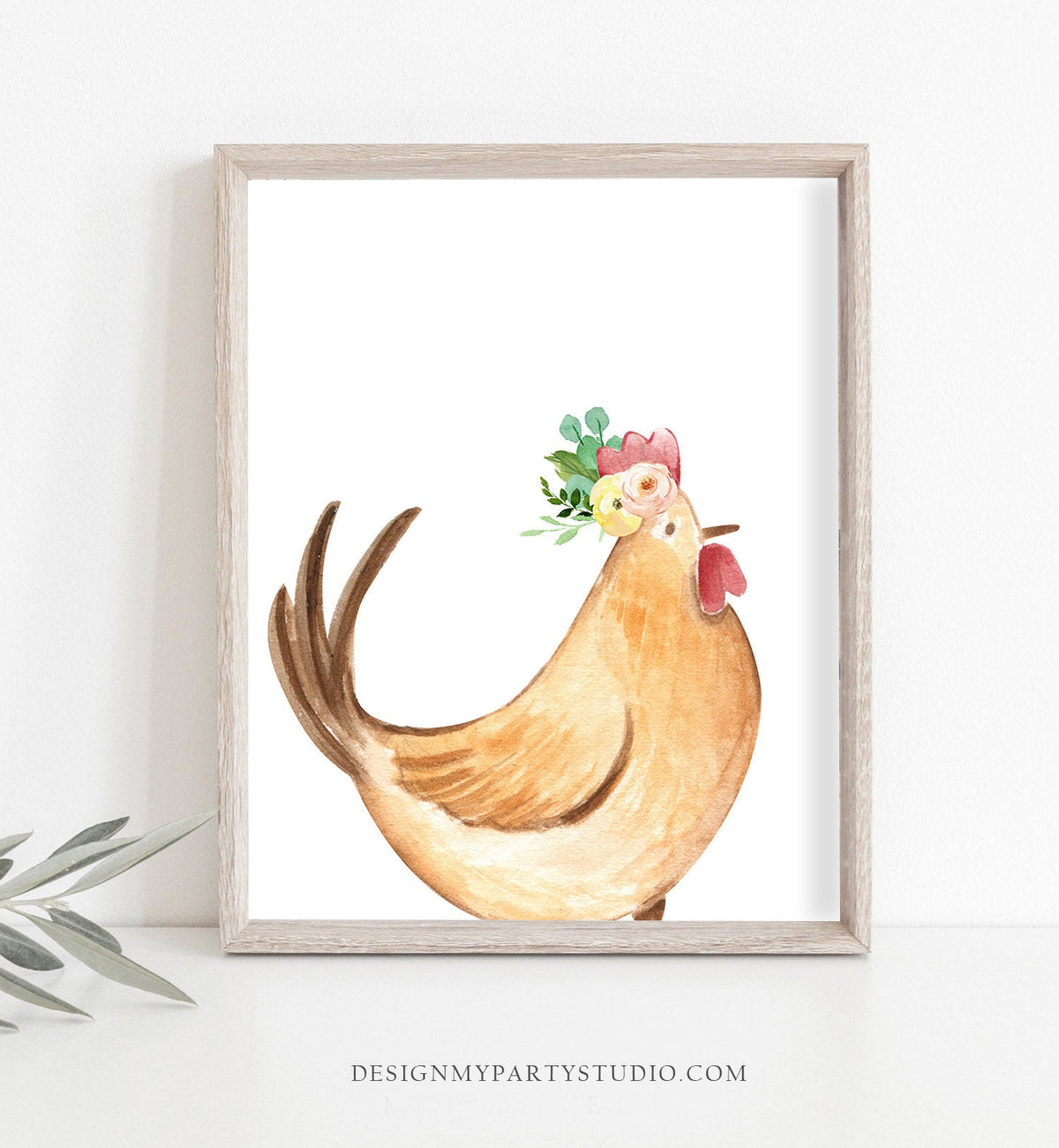 Farm Nursery Print Kids Wall Art Printable Rooster Art Rooster Print Nursery Art Barnyard Animals Cute Farm Birthday Decor PRINTABLE 0155