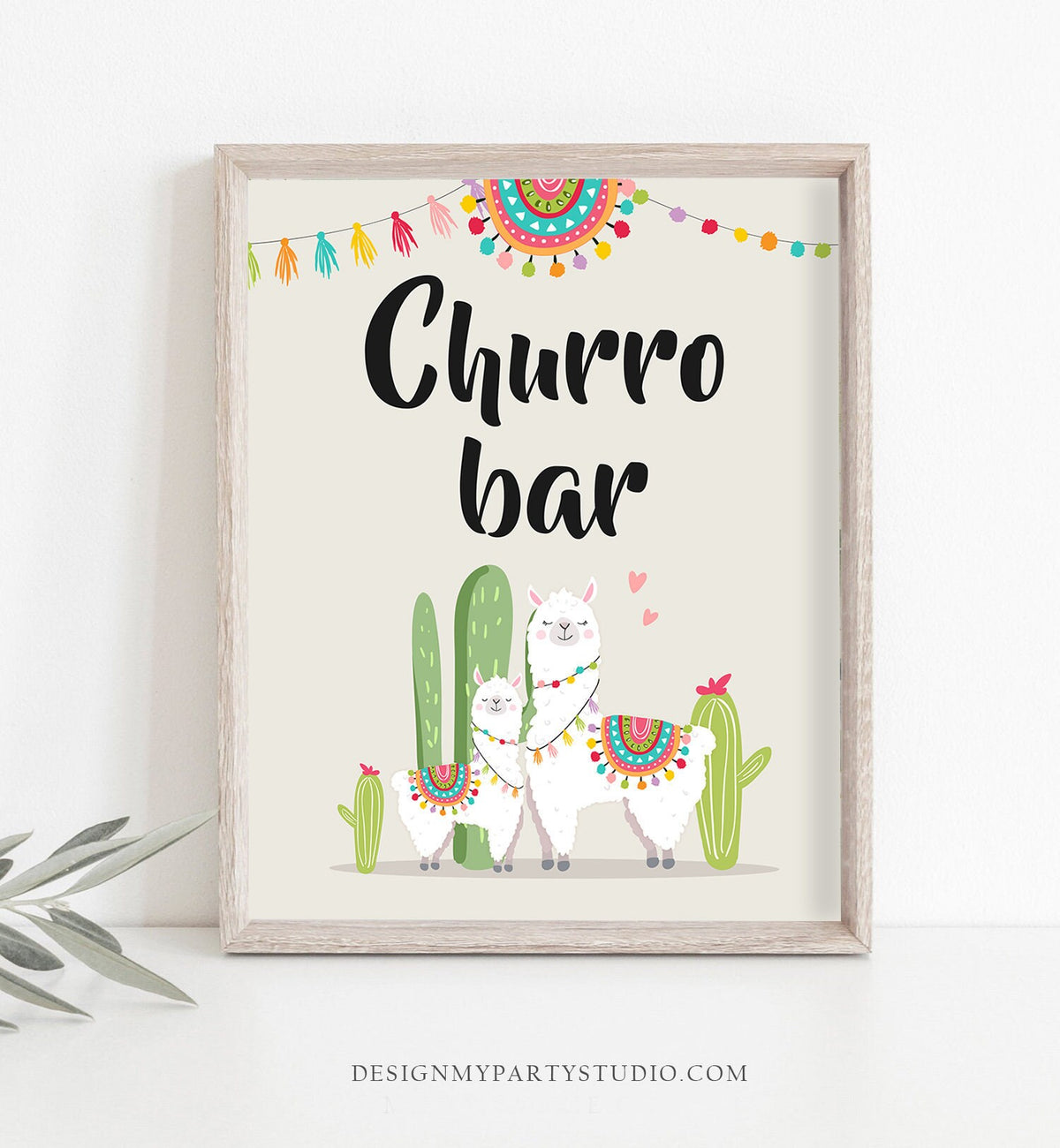 Llama Churro Bar Sign Wedding Fiesta Cinco de Mayo Couples Shower Decor Cactus Succulent Table Sign 8x10 Instant Download PRINTABLE 0079