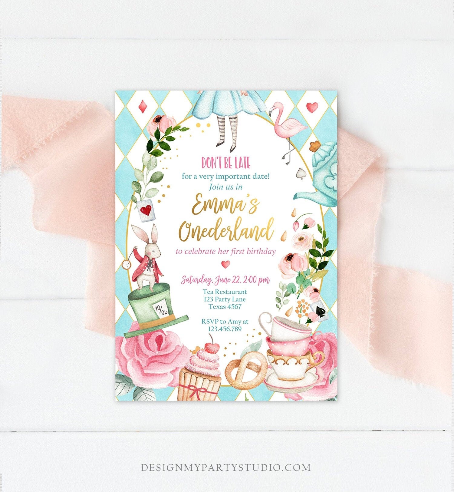 editable-alice-in-wonderland-birthday-invitation-girl-first-birthday-1-design-my-party-studio