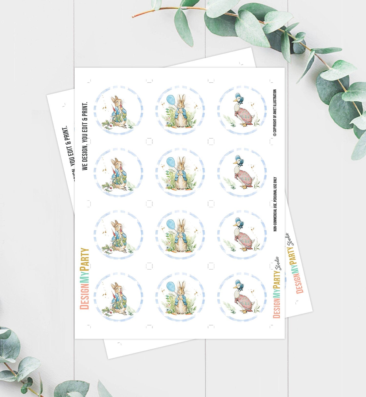 Peter Rabbit Cupcake Toppers Peter Rabbit 1st Birthday Party Decoratio - Design My Party Studio peter-rabbit-cupcake-toppers-peter-rabbit-1st-birthday-party-decoratio-design-my-party-studio