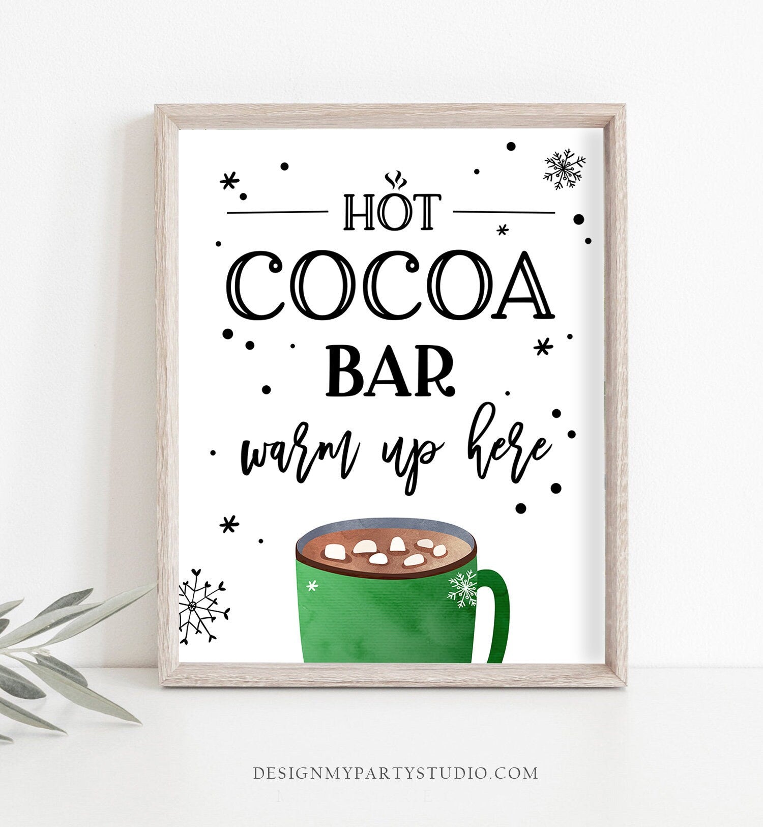 Personalized Hot Chocolate Bar Sign, Hot Cocoa Sign Wall Art