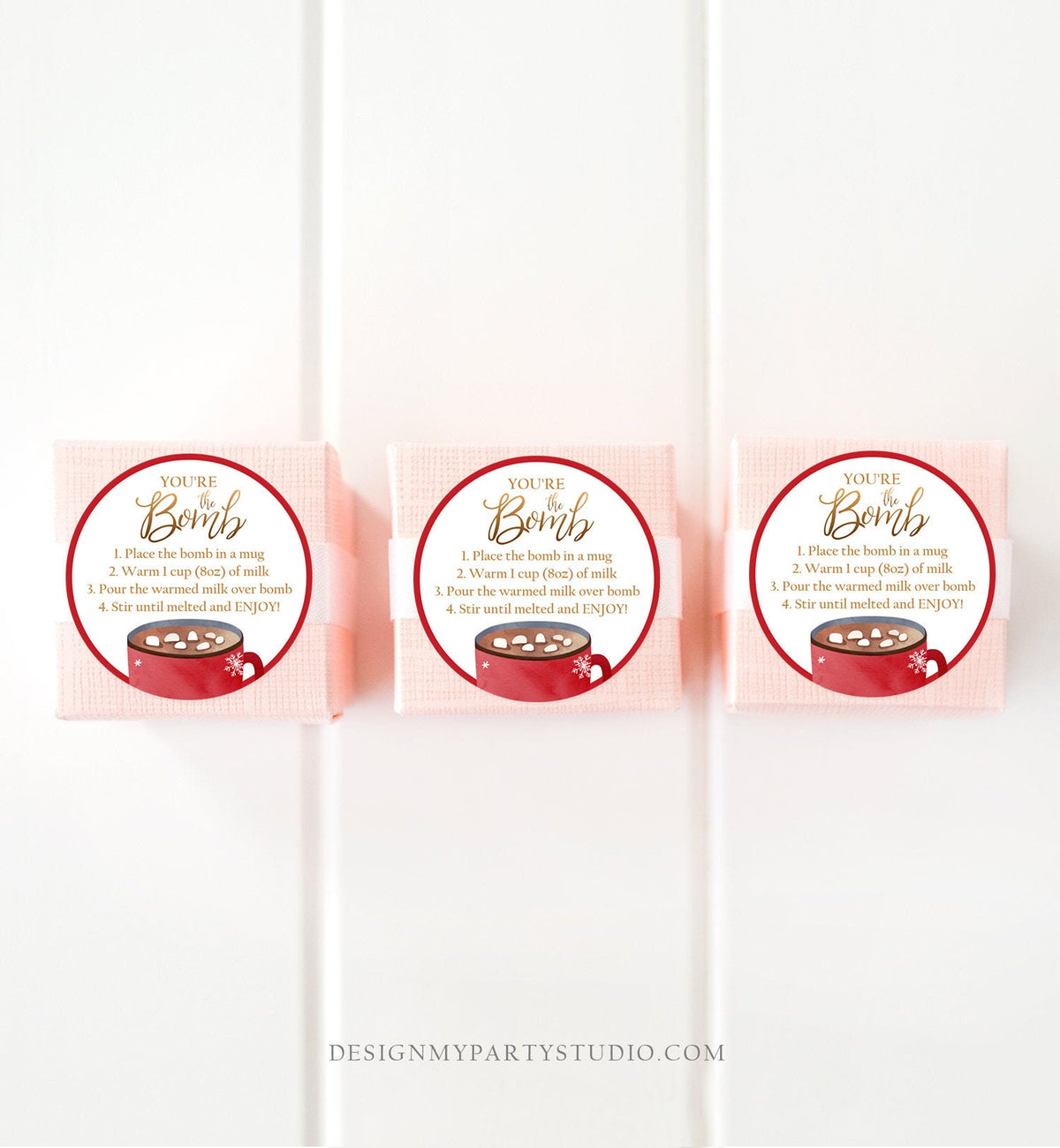 Editable Hot Chocolate Bomb Tags Bomb Instructions Cookies and Cocoa Favor Tags Winter Christmas You&#39;re The Bomb Digital PRINTABLE 0353