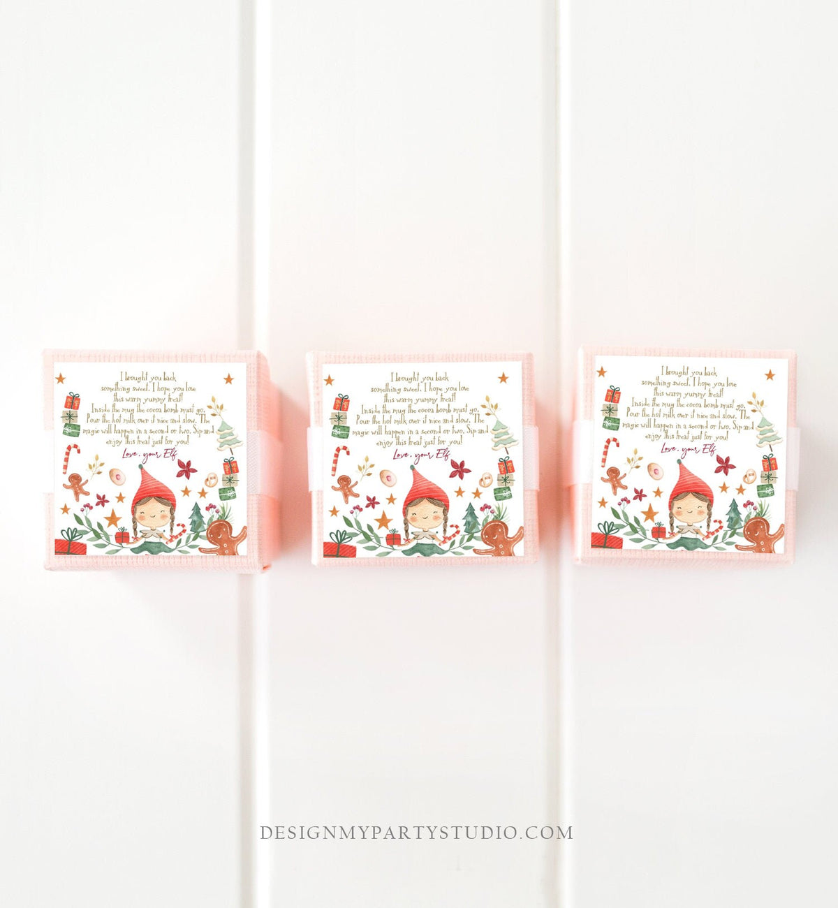Editable Elf Hot Chocolate Bomb Tags Bomb Instructions Cocoa Favor Tags Elf Party Christmas Elf Visit Elf Birthday Digital PRINTABLE 0358