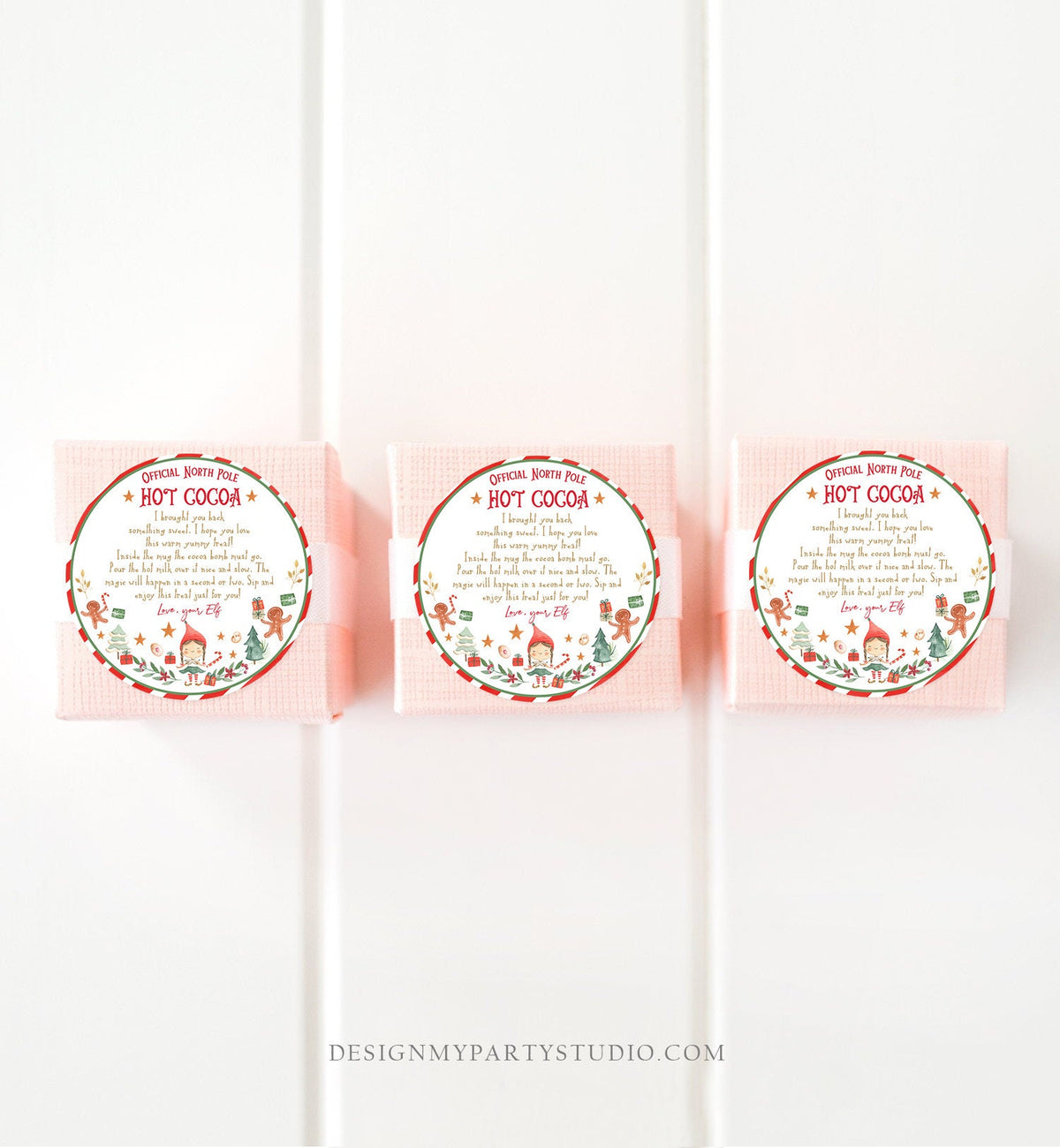 Editable Elf Hot Chocolate Bomb Tags Bomb Instructions Cocoa Favor Tags Elf Party Christmas Visit North Pole Birthday Digital PRINTABLE 0358