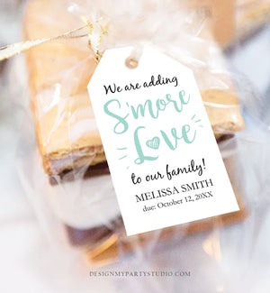 Editable S'more Love Baby Shower Favor Tags Mint We Are Adding Smore Love To Our Family Smores Thank You Tag Printable Corjl Template 0276