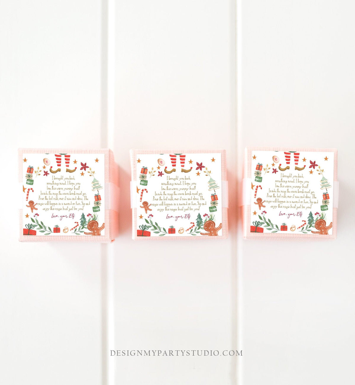Editable Elf Hot Chocolate Bomb Tags Bomb Instructions Cocoa Favor Tag Elf Party Christmas Elf Visit Elf Birthday Digital PRINTABLE 0358