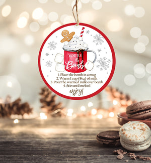 Editable Hot Chocolate Bomb Tags Bomb Instructions Cookies and Cocoa Favor Tags Winter Christmas You're The Bomb Digital PRINTABLE 0358