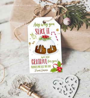 Editable Christmas Gift Tags Grateful Xmas Pie Tag Teacher Appreciation Staff Nurse Bakery Holiday Download Printable Template Corjl 0362