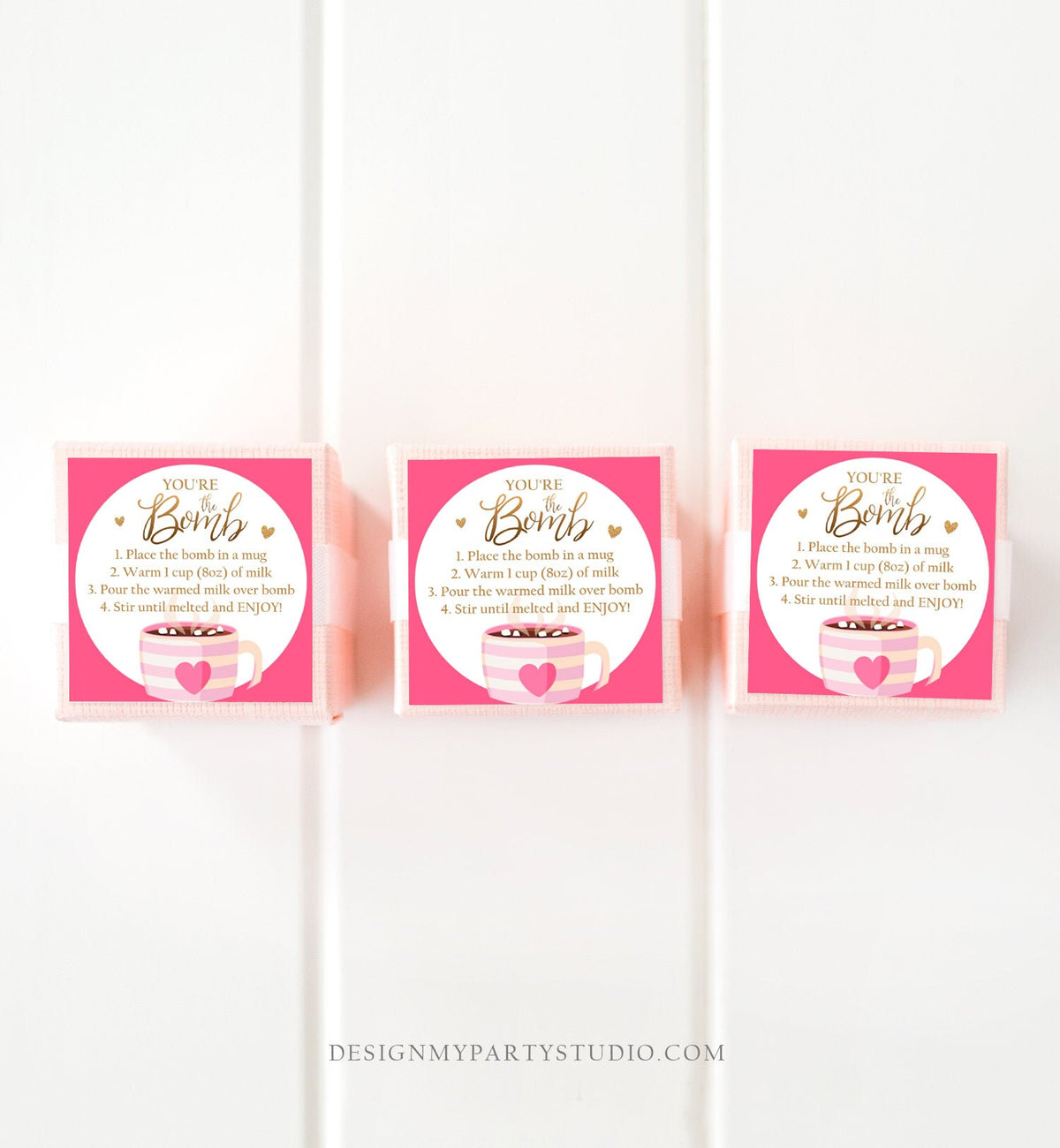 Editable Hot Chocolate Bomb Tags Bomb Instructions Valentine Hot Cocoa Bomb Favor Tags Valentine Gift You&#39;re The Bomb Digital PRINTABLE 0370