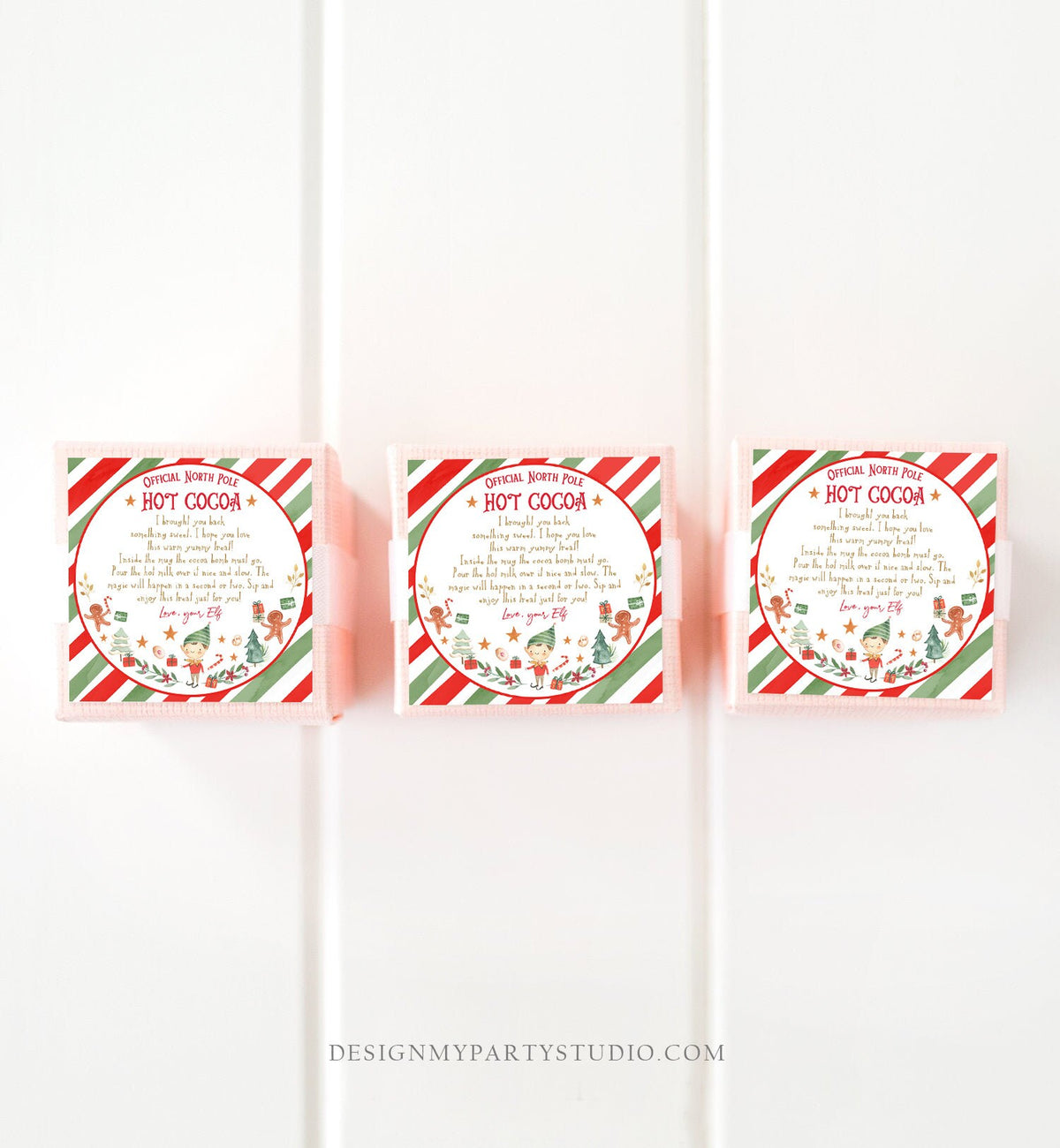 Editable Elf Hot Chocolate Bomb Tags Bomb Instructions Cocoa Favor Tags Elf Party Christmas Visit North Pole Birthday Digital PRINTABLE 0358