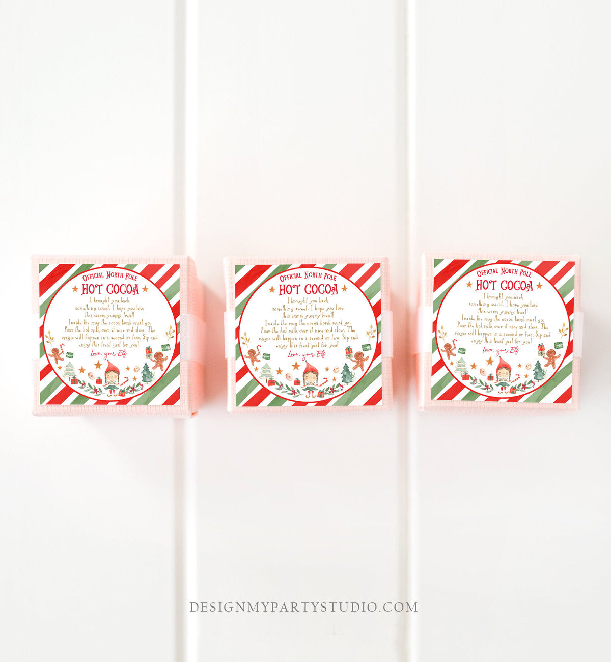 Editable Elf Hot Chocolate Bomb Tags Bomb Instructions Cocoa Favor Tags Elf Party Christmas Visit North Pole Birthday Digital PRINTABLE 0358