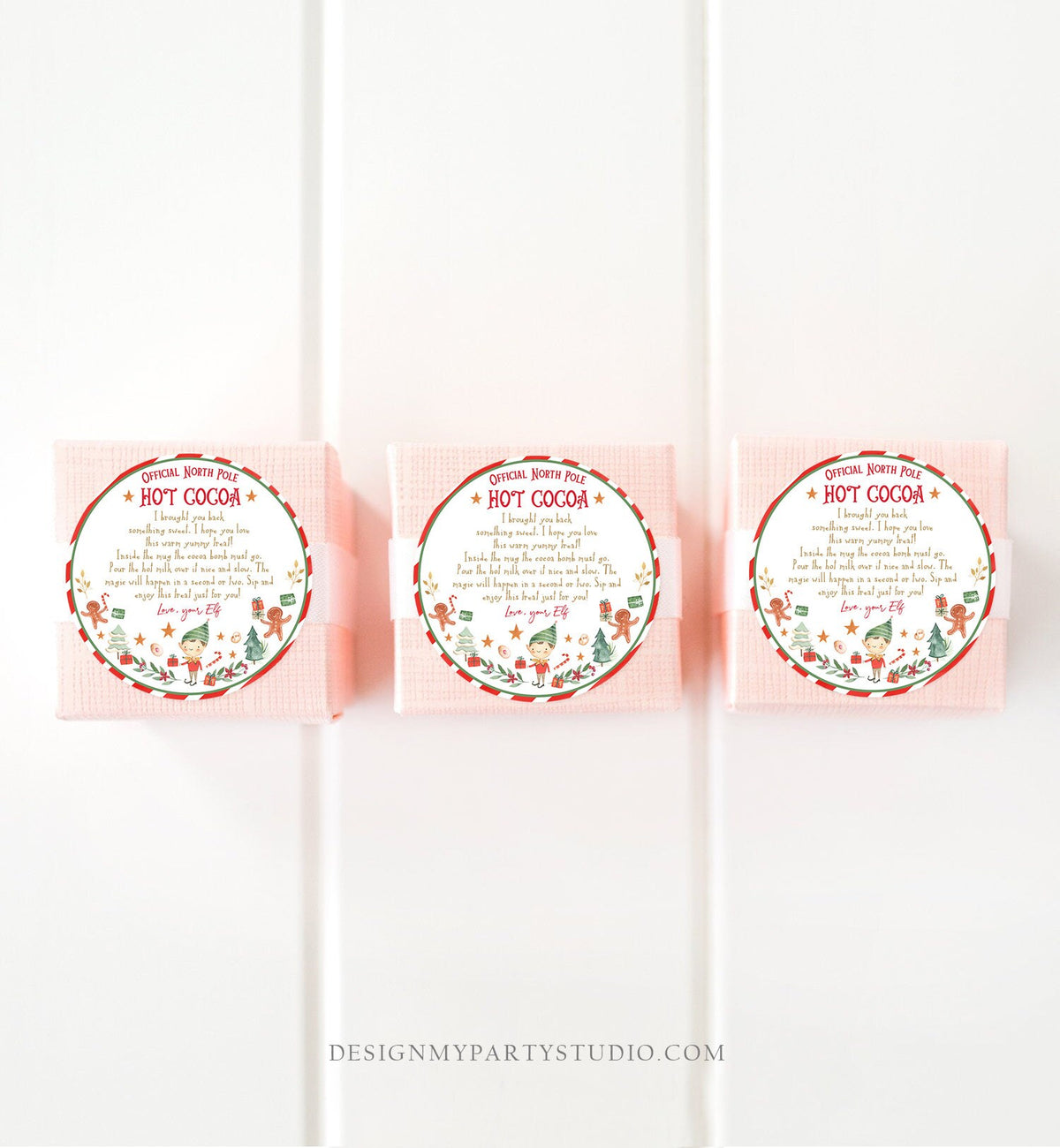 Editable Elf Hot Chocolate Bomb Tags Bomb Instructions Cocoa Favor Tags Elf Party Christmas Visit North Pole Birthday Digital PRINTABLE 0358