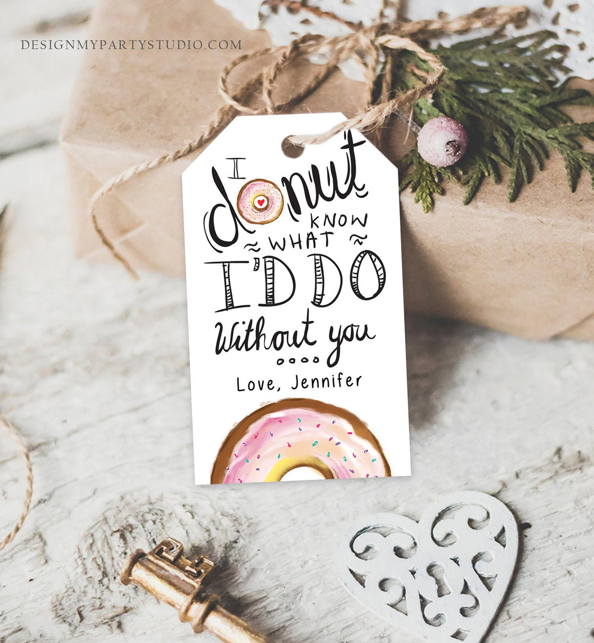 Editable Donut Valentine Tag Valentine&#39;s Day Card for Kids School Donut Know Classroom Cookie Tag Printable Personalized PRINTABLE 0368 0370