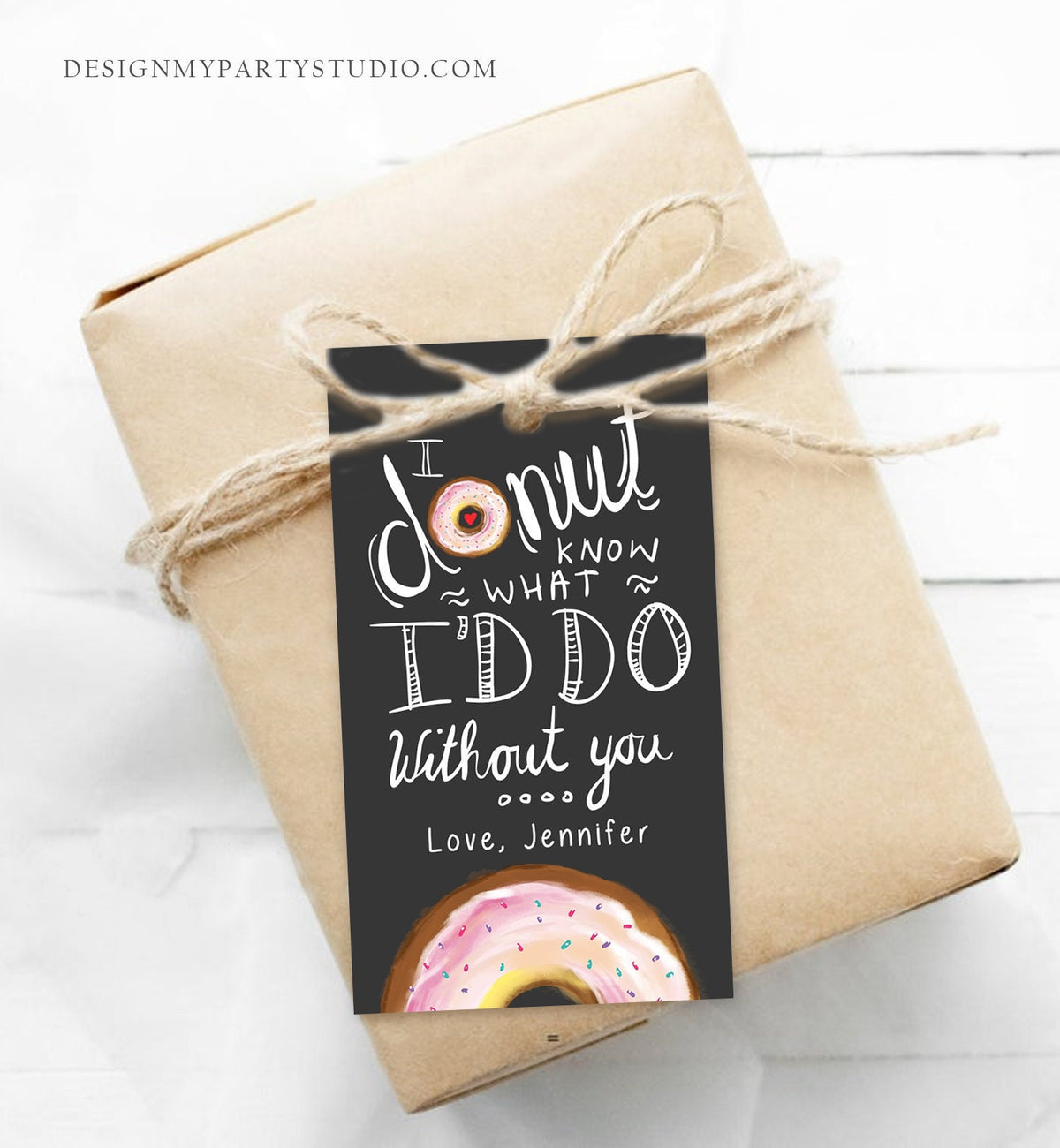 Editable Donut Valentine Tag Valentine&#39;s Day Card for Kids School Donut Know Classroom Cookie Tag Printable Personalized PRINTABLE 0368 0370