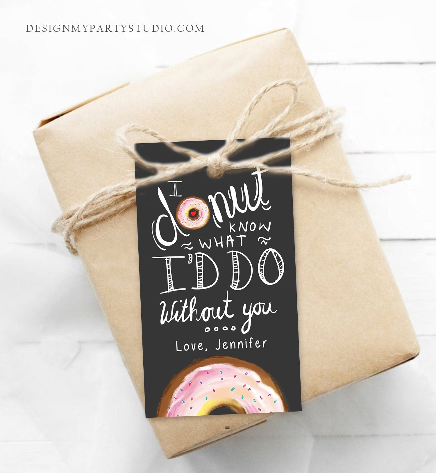 Editable Donut Valentine Tag Valentine's Day Card for Kids School Donut Know Classroom Cookie Tag Printable Personalized PRINTABLE 0368 0370