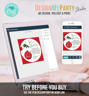 Editable Hot Chocolate Bomb Tags Bomb Instructions Green Red Holiday Favor Tags Winter Christmas You're a Sweet One Digital PRINTABLE 0358