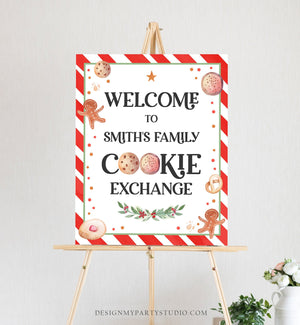 Editable Cookie Exchange Welcome Sign Christmas Holiday Cookies Swap Party Gingerbread Table Sign Download Corjl Template PRINTABLE 0358