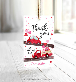 Editable Drive By Favor Tag Sweetheart Valentine Hearts Drive Through Baby Shower Bridal Shower Birthday Thank You Gift Tags Girl Corjl 0365