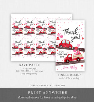 Editable Drive By Favor Tag Sweetheart Valentine Hearts Drive Through Baby Shower Bridal Shower Birthday Thank You Gift Tags Girl Corjl 0365