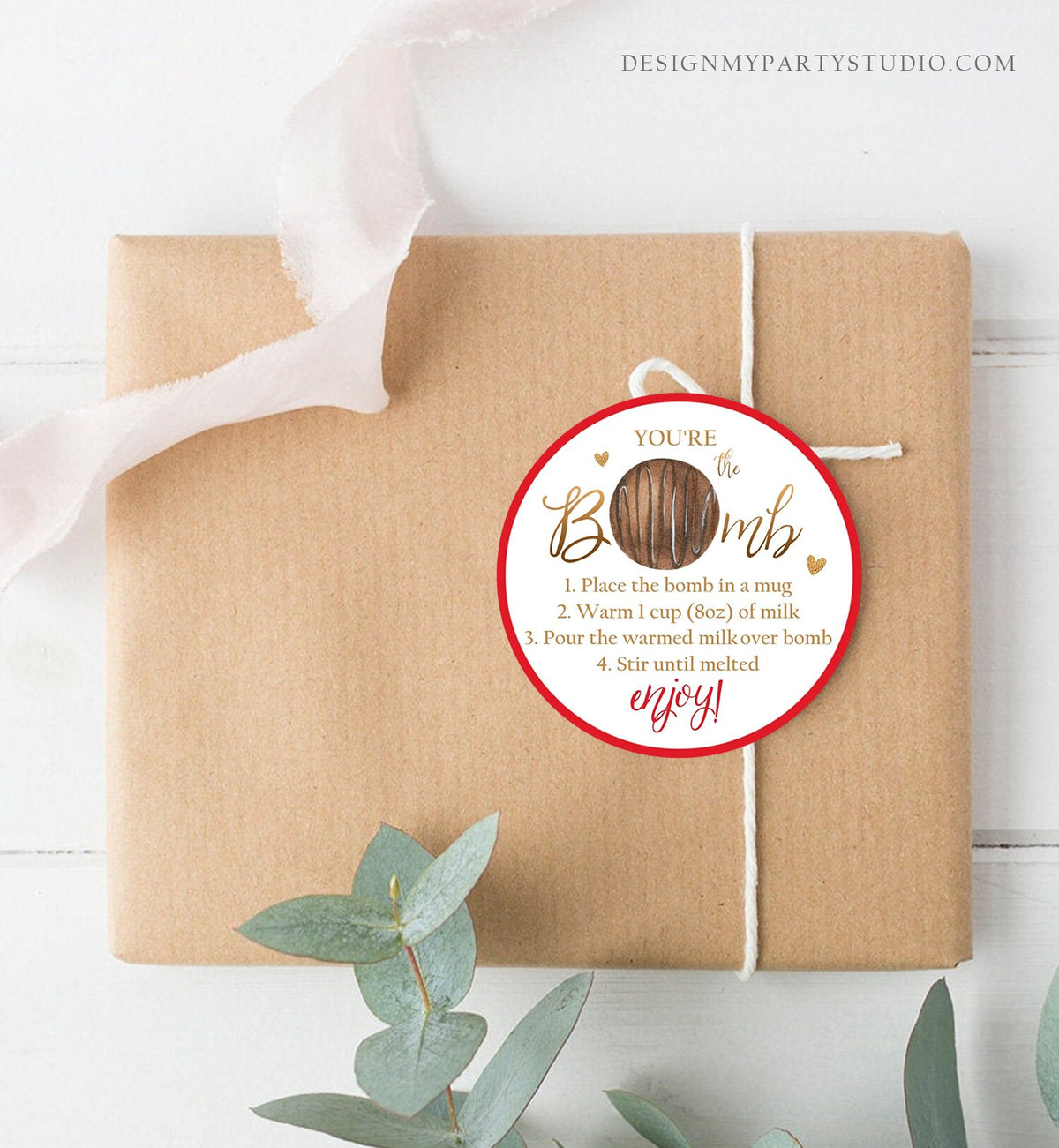 Editable Hot Chocolate Bomb Tags Bomb Instructions Valentine Hot Cocoa Bomb Favor Tags Valentine Gift You&#39;re The Bomb Digital PRINTABLE 0370