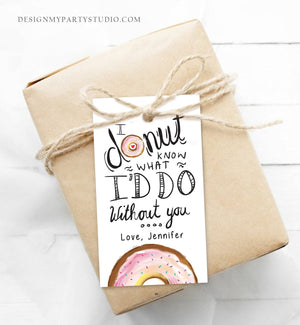 Editable Donut Valentine Tag Valentine's Day Card for Kids School Donut Know Classroom Cookie Tag Printable Personalized PRINTABLE 0368 0370