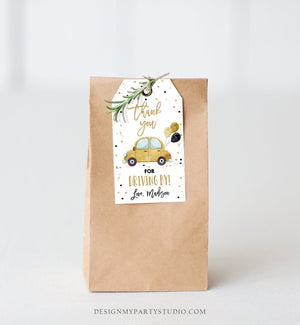 Editable Drive By Favor Tag Birthday Parade Drive Through Favors Party Thank You Gift Quarantine Gold Car Corjl Template Printable 0333