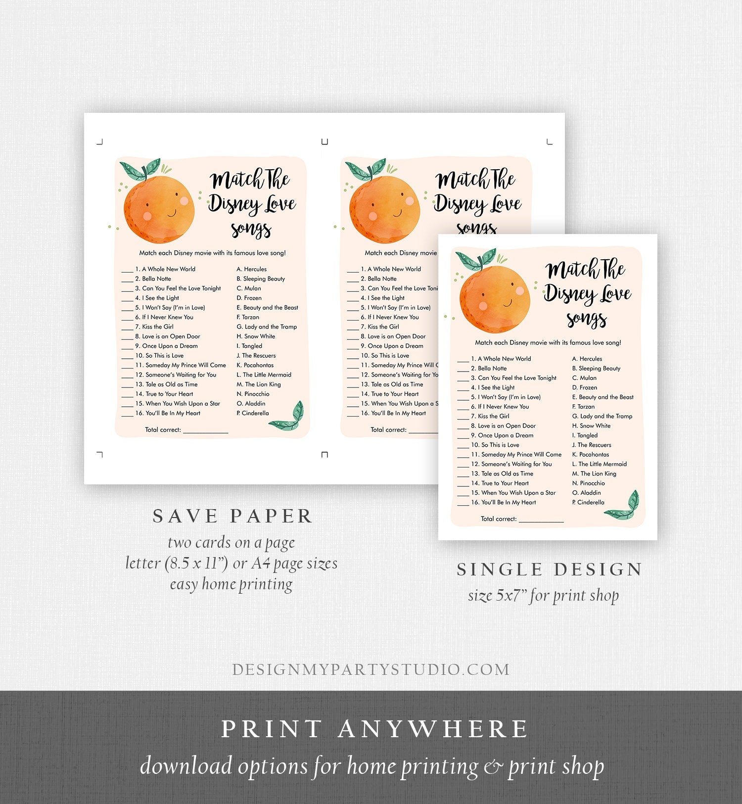 Editable Disney Love Quotes Shower Game Match Disney Love Songs Wedding Shower Activity Little Cutie Baby Shower Game Corjl Printable 0330