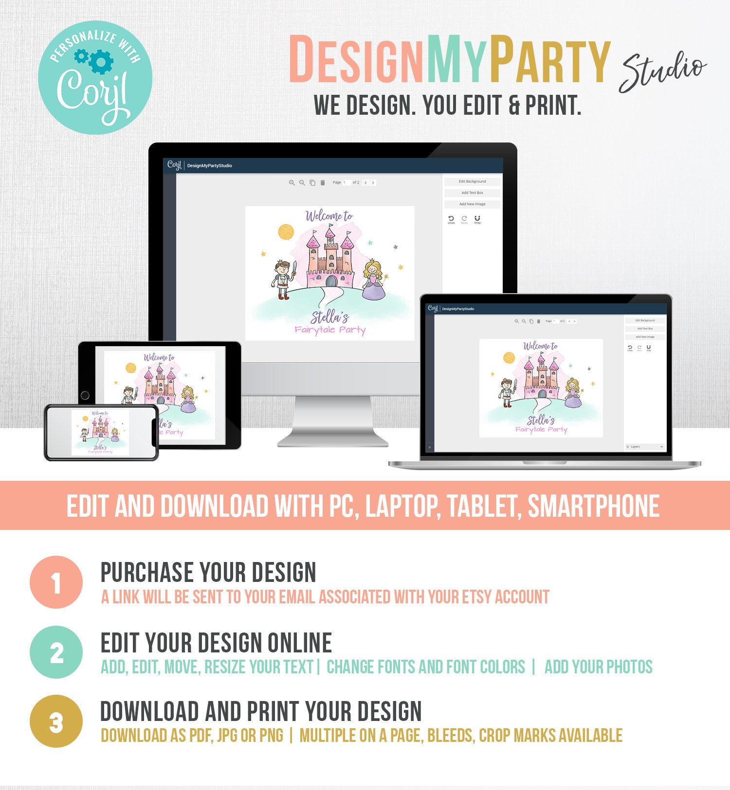 Editable Princess Party Welcome Sign Princess Birthday Welcome Fairytale Sign Princess Party Decor Castle Pink Template PRINTABLE Corjl 0385