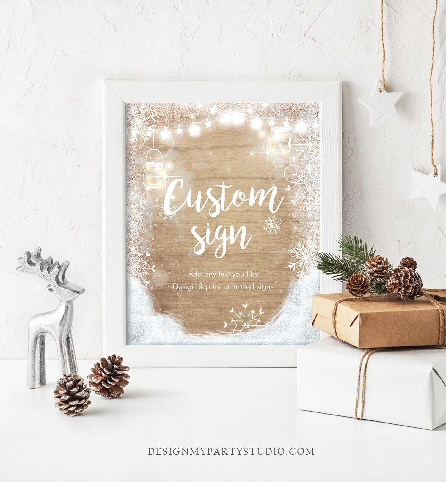 Editable Custom Sign Winter Birthday Sign Winter Onederland Decor 1st Birthday Party Its Cold Outside 8x10 Download PRINTABLE Corjl 0031