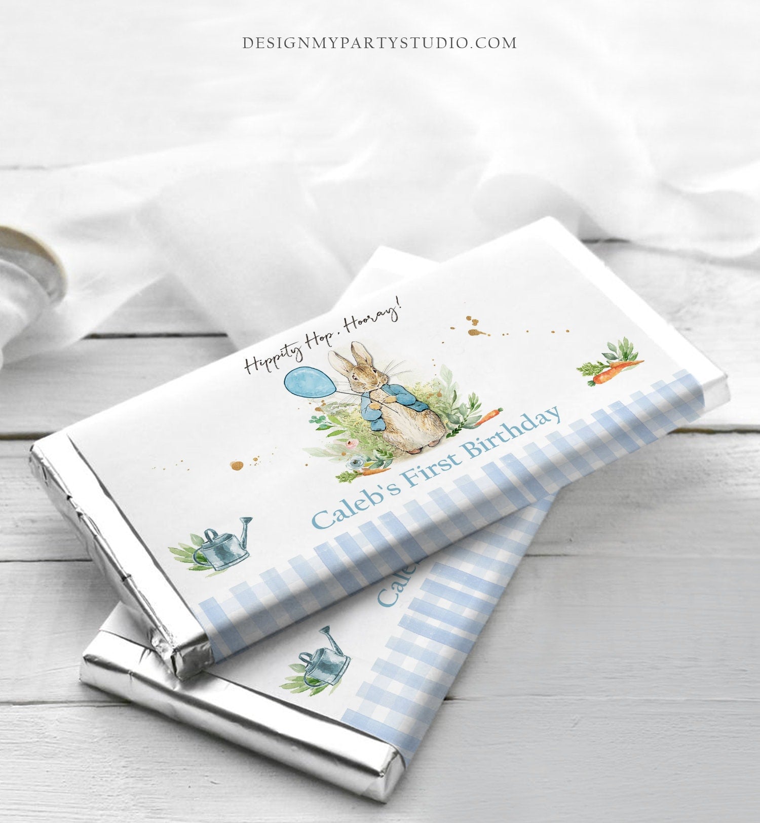 Editable Peter Rabbit Chocolate Bar Labels Candy Bar Wrapper Bunny Bir ...