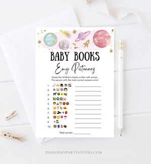 Editable Space Planets Baby Shower Games Bundle Outer Space Houston We Have a Girl Rocket Couples Activity Printable Corjl Template 0357