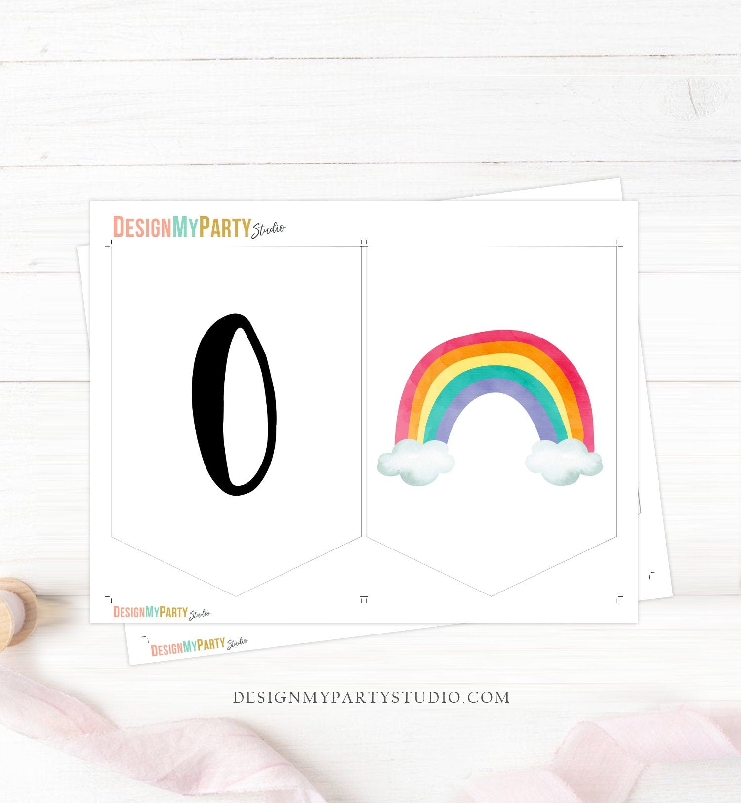 Rainbow High Chair Banner Rainbow 1st First Birthday Girl Boy High Chair ONE Banner Party Decor Neutral Colorful PRINTABLE Digital 0272