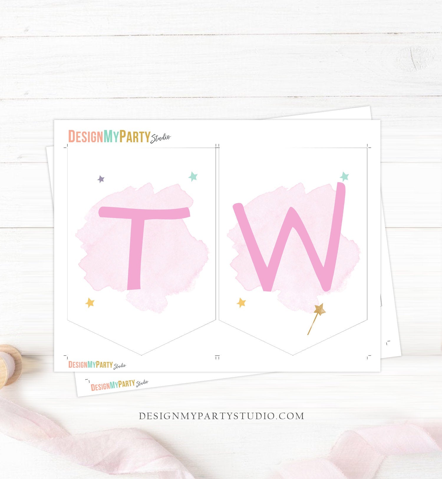 Princess High Chair Banner 2nd Birthday Royal Girl Second Birthday Princess and Knights Fairytale TWO Party Decor PRINTABLE Digital 0385