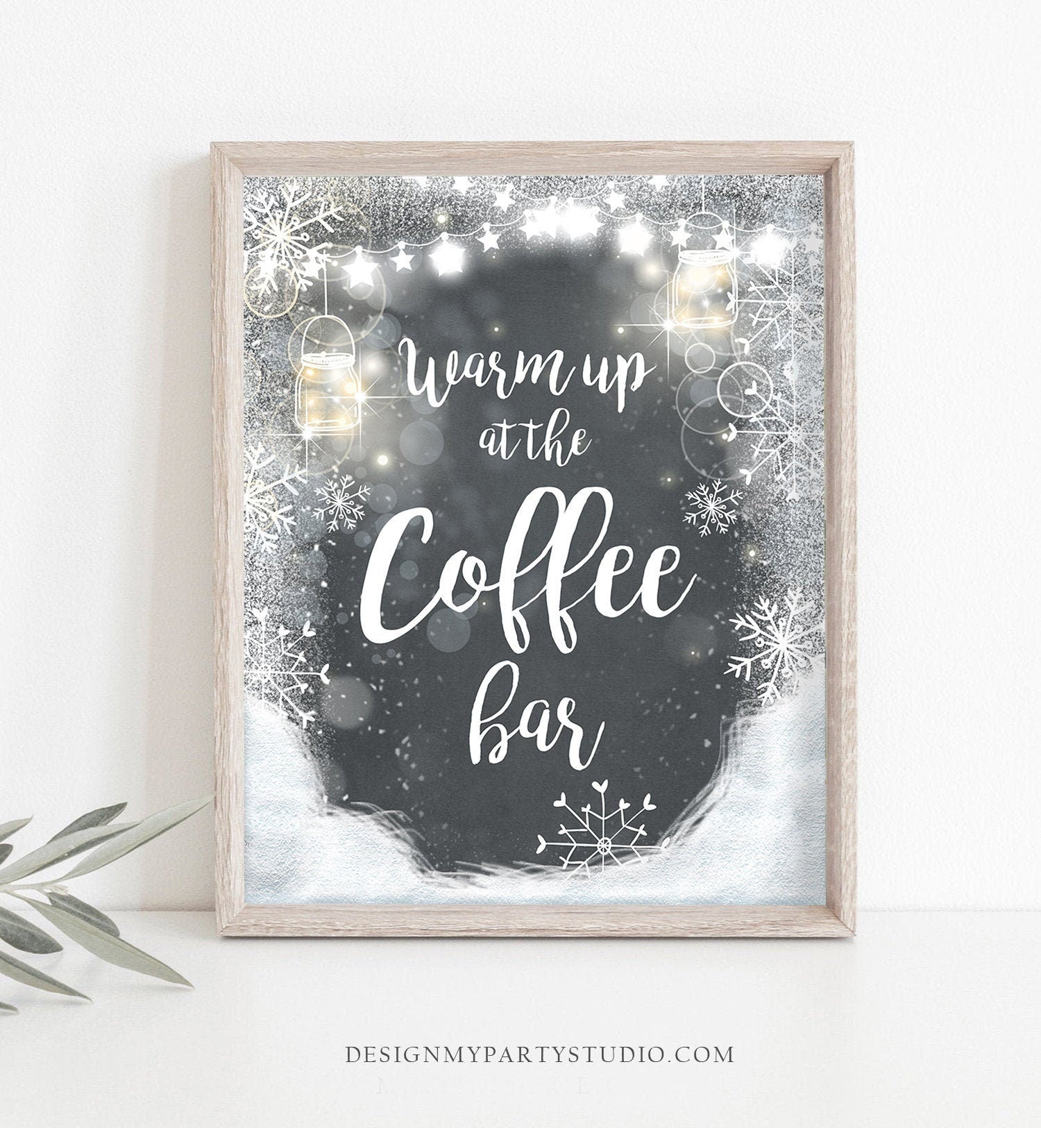 Coffee Bar Sign Printable Hot Coffee Bar Table Sign Winter Snow Birthd - Design My Party Studio coffee-bar-sign-printable-hot-coffee-bar-table-sign-winter-snow-birthd-design-my-party-studio