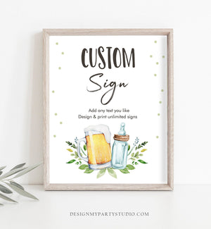 Editable Custom Baby is Brewing Sign Brewing Baby Shower Decor Table Sign Beers and Bottles Download Corjl Template Printable 8x10 0190