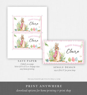 Editable Personalized Easter Activity Box Flopsy Bunny Gable Gift Box Label Gift Easter Treat Bag Egg hunt Download Printable Corjl 0351