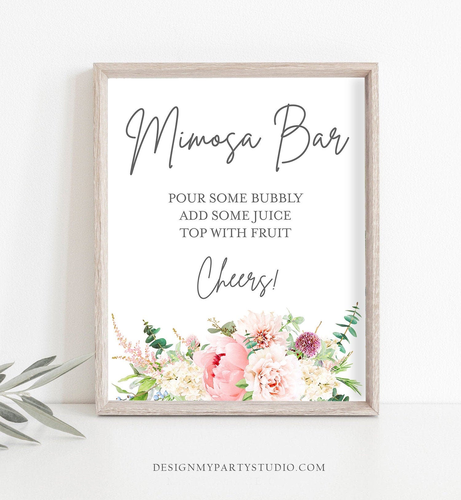 Mimosa Bar Sign Cheers Brunch and Bubbly Bridal Shower Wedding Fruit J - Design My Party Studio mimosa-bar-sign-cheers-brunch-and-bubbly-bridal-shower-wedding-fruit-j-design-my-party-studio