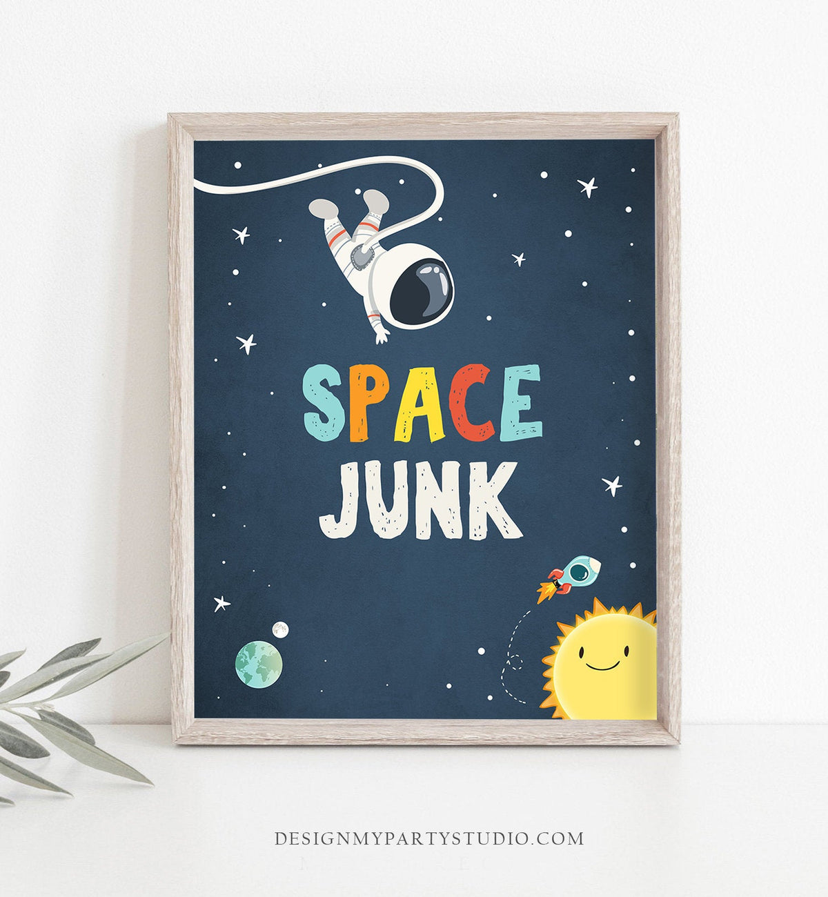 Space Junk Birthday Party Sign Food Table Outer Space Sign Astronaut Party Table Space Decor Boy Snacks Sign Rocket Party PRINTABLE 0046