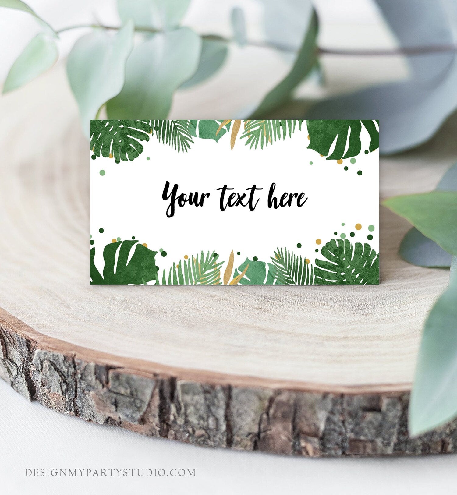 Editable Safari Food Labels Tropical Place Cards Summer Beach Party Place Card Tent Card Escort Card Birthday Shower Boy Corjl Template 0332