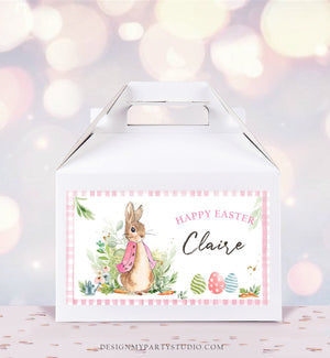 Editable Personalized Easter Activity Box Flopsy Bunny Gable Gift Box Label Gift Easter Treat Bag Egg hunt Download Printable Corjl 0351