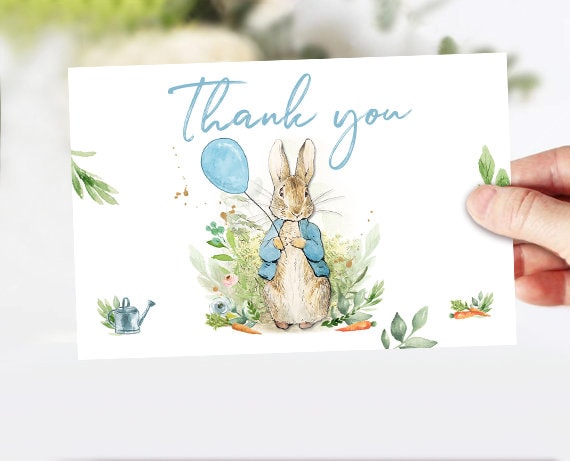 Peter Rabbit Thank you Card Peter Rabbit Thank You Note 4x6