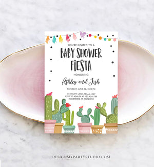 Editable Baby Shower Fiesta Invitation Cactus Taco Bout a Baby Mexican Succulent Couples Shower Download Template Corjl Printable 0254
