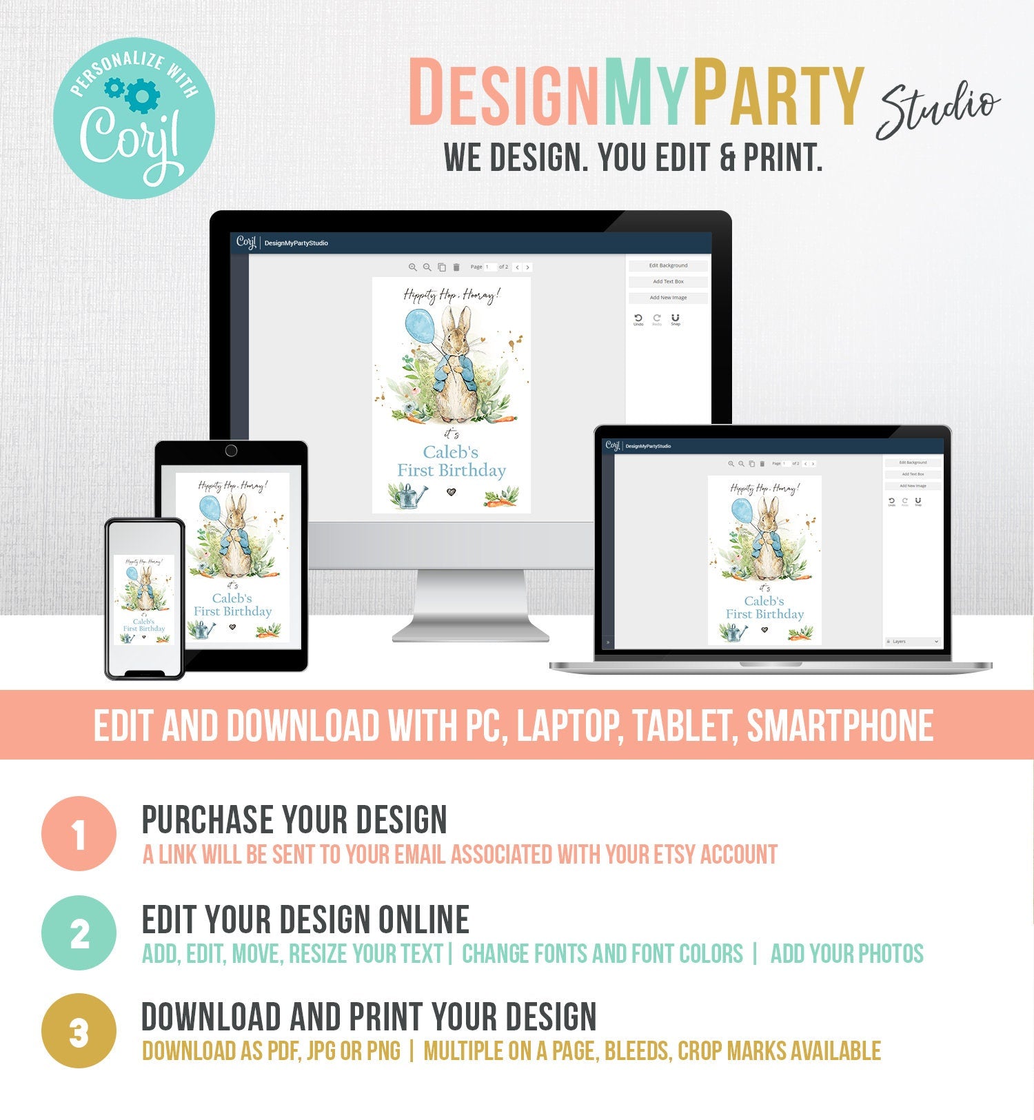 Editable Peter Rabbit Capri Sun Labels Juice Pouch Labels Bunny Birthday Rustic Watercolor Juice Cup Download Corjl Template Printable 0351