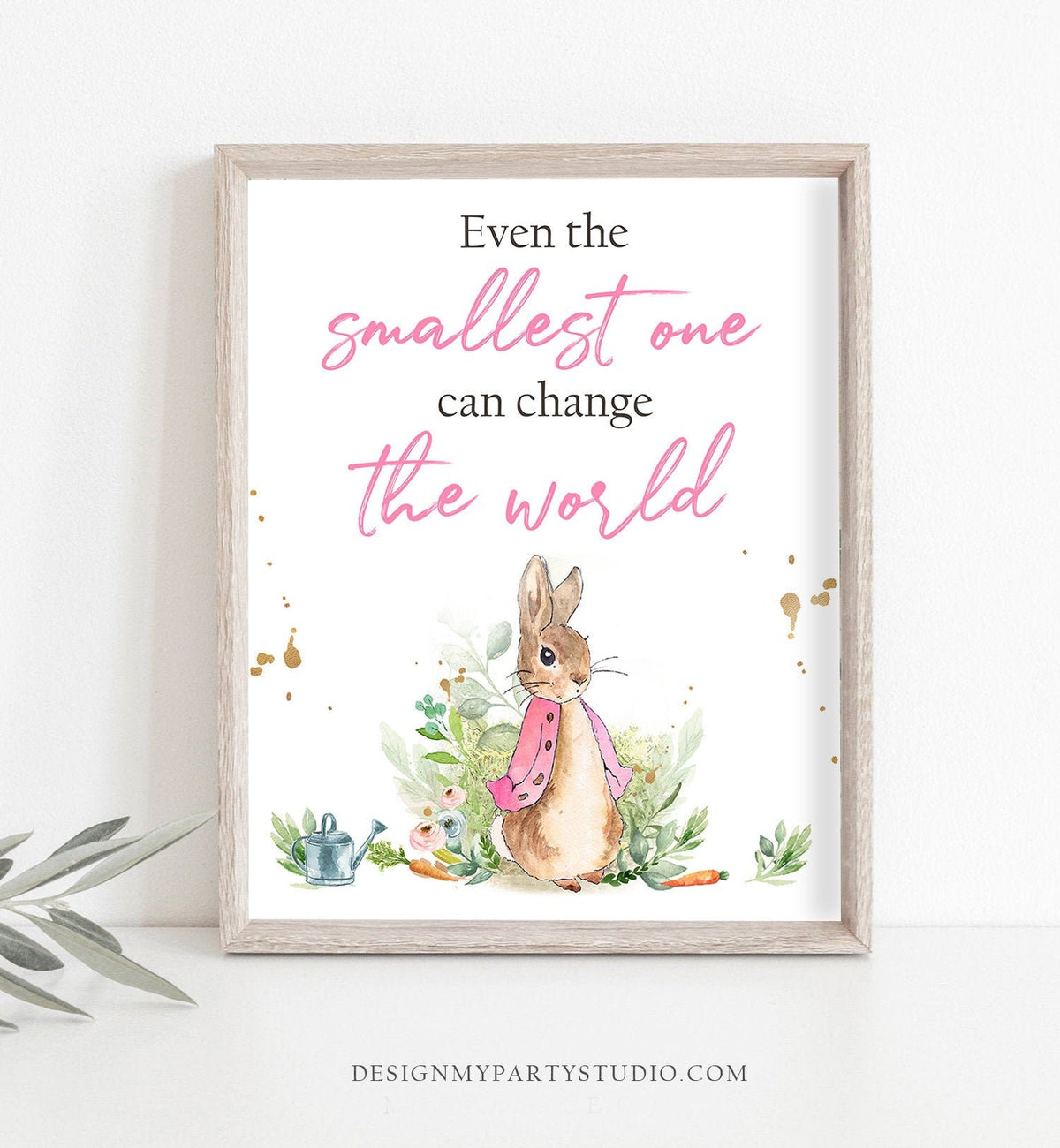 Flopsy Bunny Nursery Prints Baby Shower Beatrix Potter Nursery Wall Art Peter Rabbit Print Birthday Girl Quote Greenery Sign PRINTABLE 0351