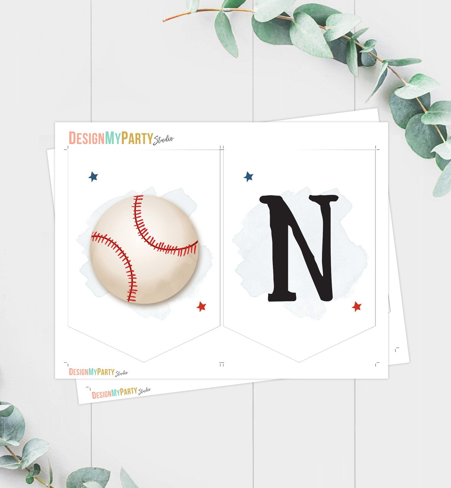 Baseball High Chair Banner Baseball 1st First Birthday Boy High Chair ONE Banner Party Decor Rookie of the Year Sport PRINTABLE Digital