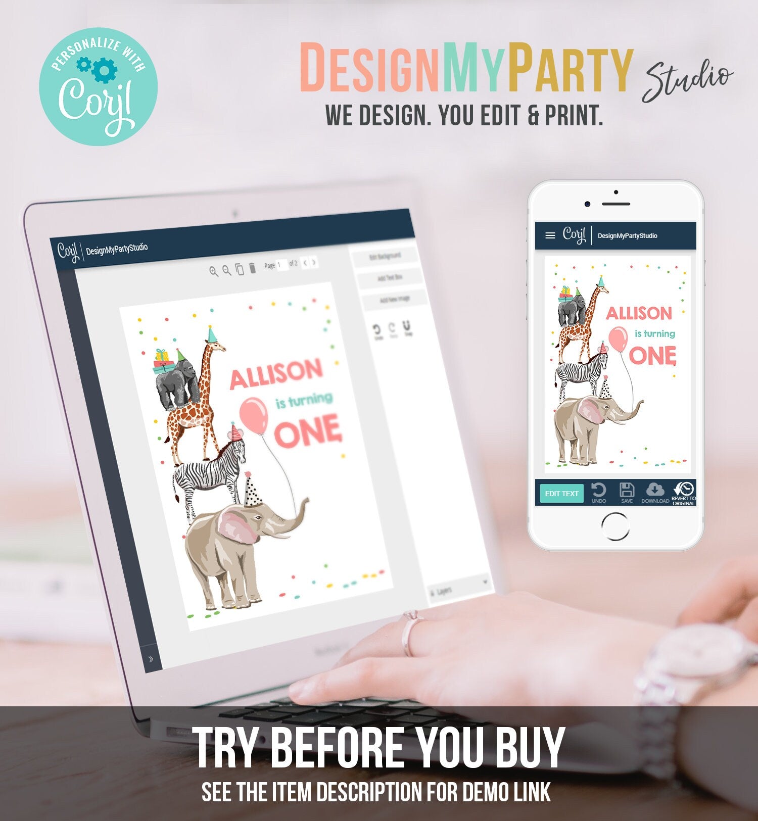 Editable Party Animals Capri Sun Labels Juice Pouch Labels Party Animals Birthday Girl Zoo Wild One Download Corjl Template Printable 0142