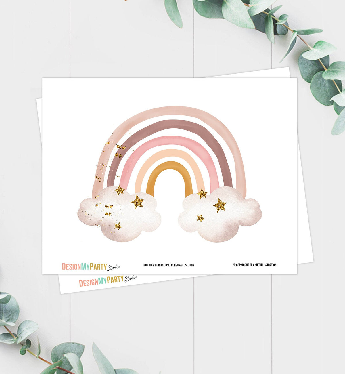 Printable Rainbow Topper Rainbow Centerpieces Rainbow Birthday Party Boho Table Decor Girl Party Sign PRINTABLE Watercolor DIY Digital 0387