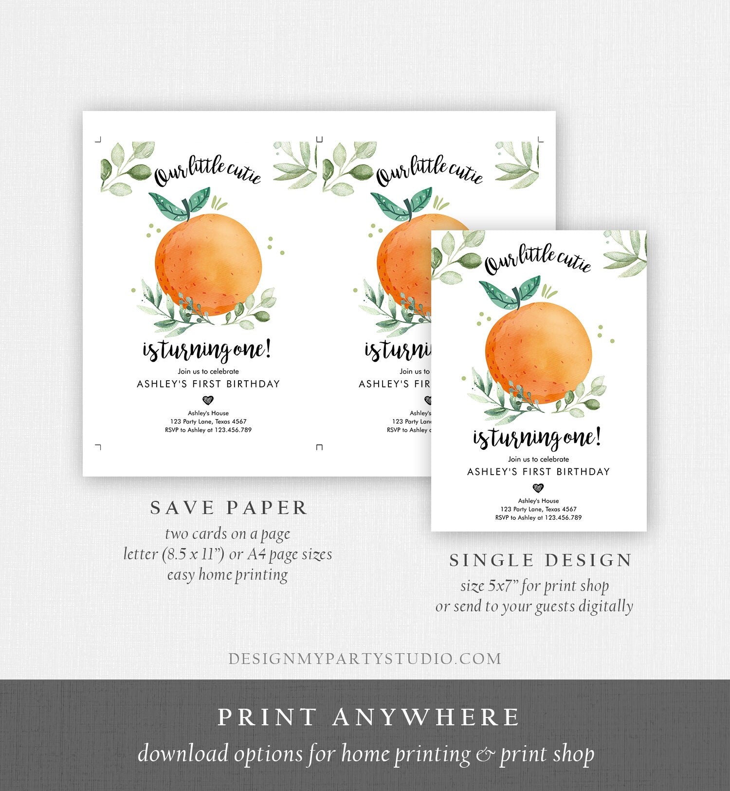 Printable Orange Fruit Template