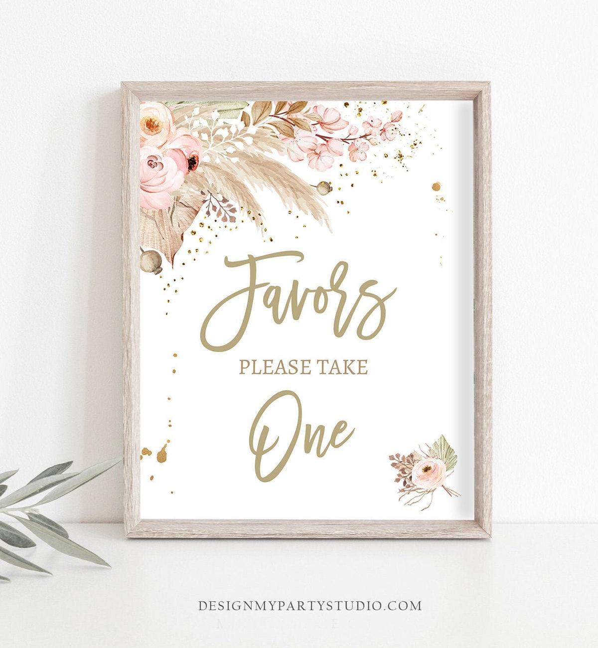 Favors Sign Pampas Grass Birthday Sign Gender Neutral Boho Bohemian Baby Shower Tropical Desert Favors Table 8x10 Download PRINTABLE 0395